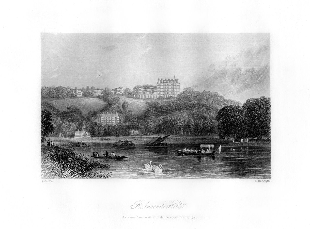 Richmond Hill, Richmond, 19e eeuw door Edward Radclyffe