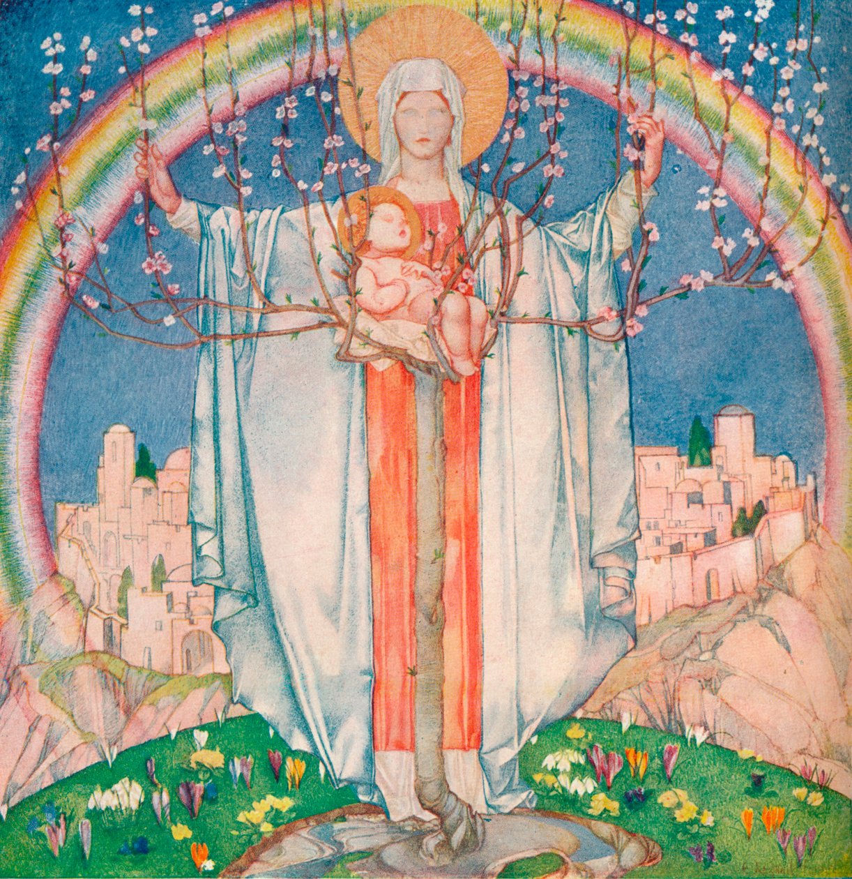 La Madonna Di Promessa door Edward Reginald Frampton