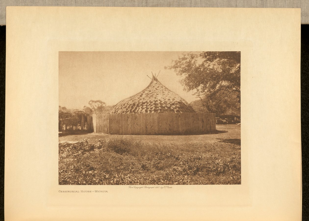 Ceremonieel Huis - Wichita door Edward S. Curtis