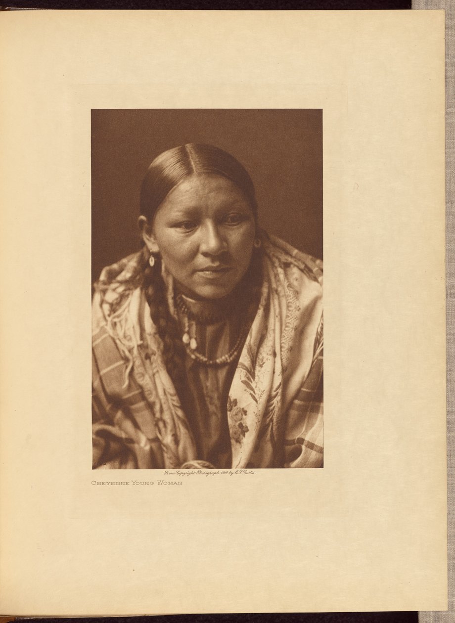 Cheyenne Jonge Vrouw door Edward S. Curtis