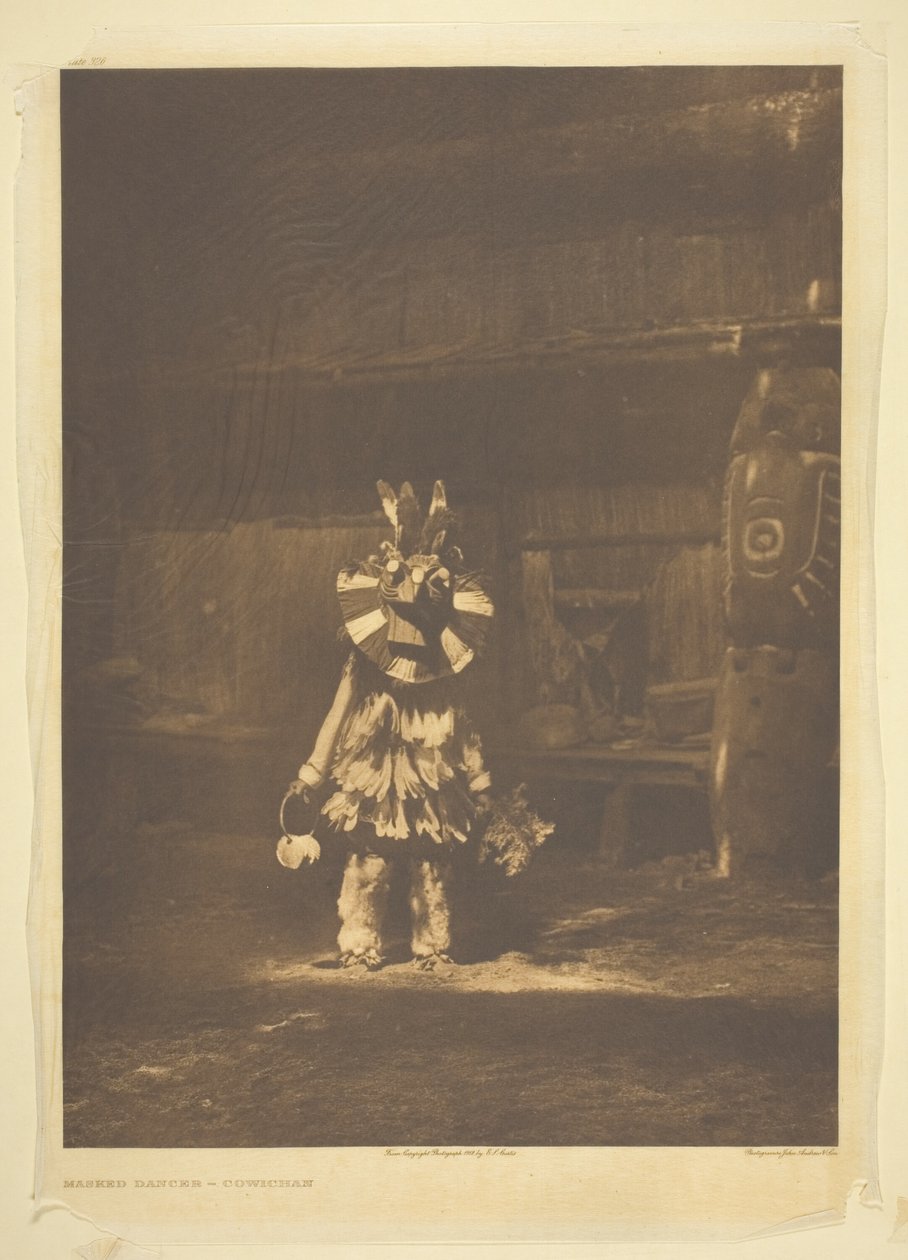 Gemaskerde danser - Cowichan door Edward S. Curtis