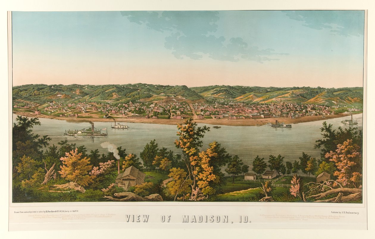 Uitzicht op Madison, Id. (Indiana) door Edward Sachse