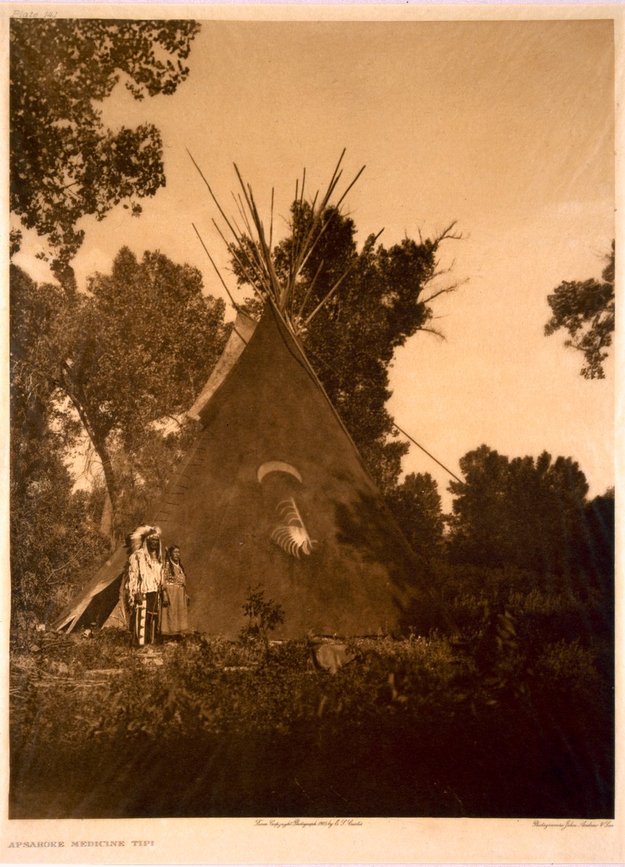 Apsaroke medicijn tipi door Edward Sheriff (after) Curtis