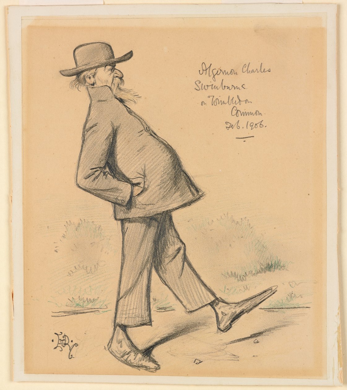 Algernon Charles Swinburne op Wimbledon Common door Edward Tennyson Reed