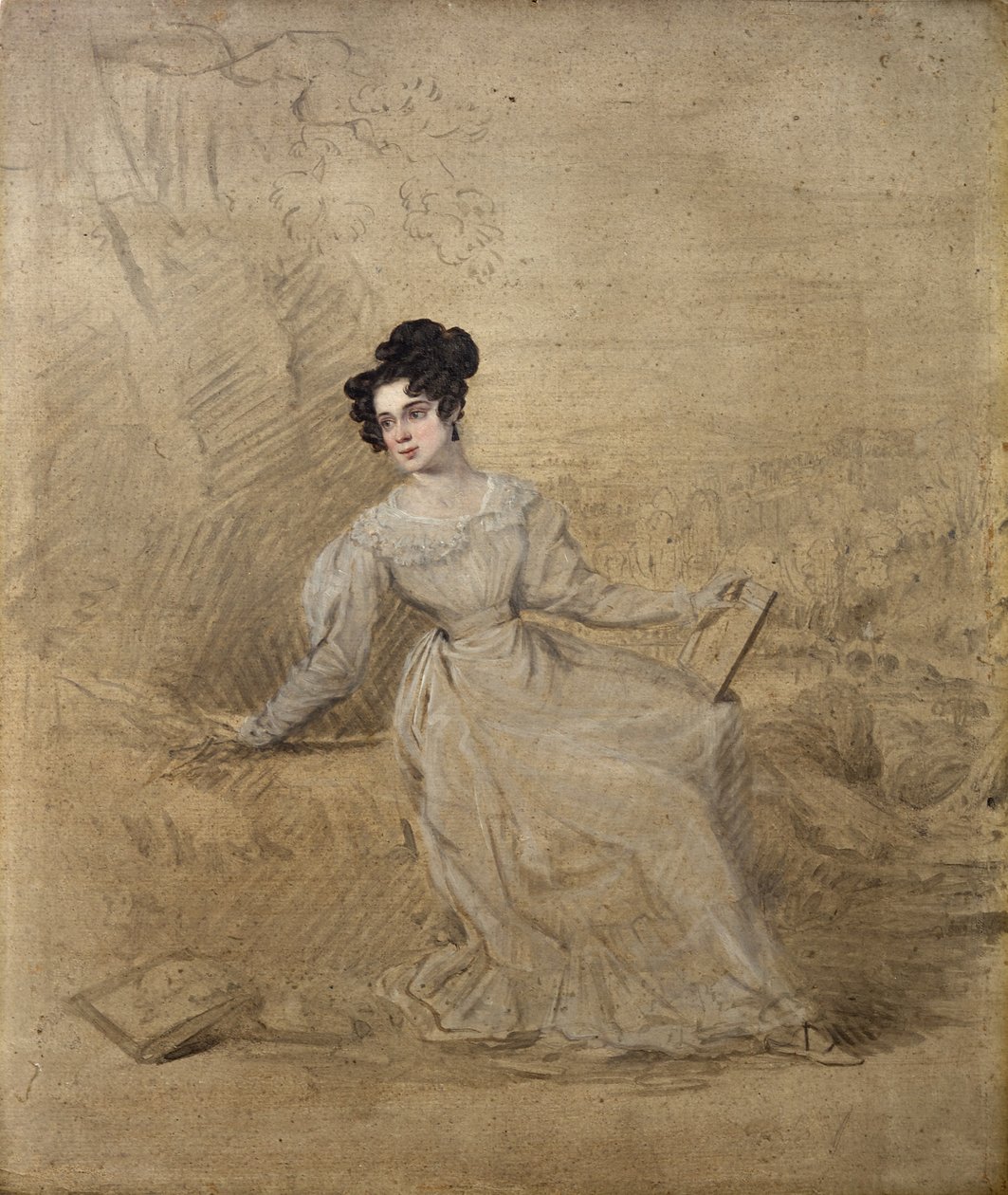 Portret van Jane Moresley door Edward Villiers Rippingille