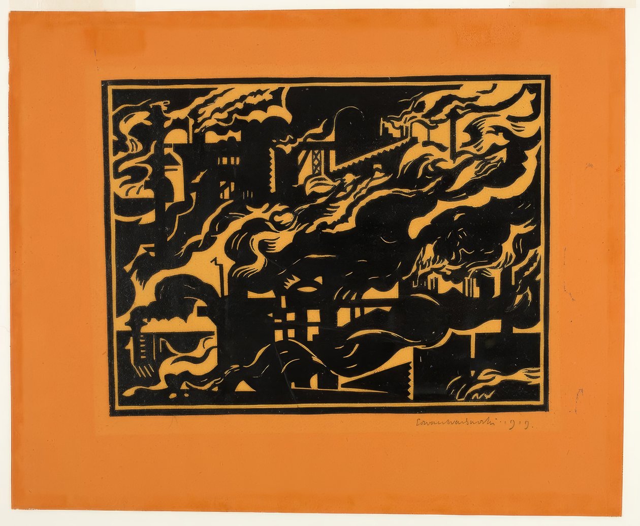 Hoogovens II door Edward Wadsworth