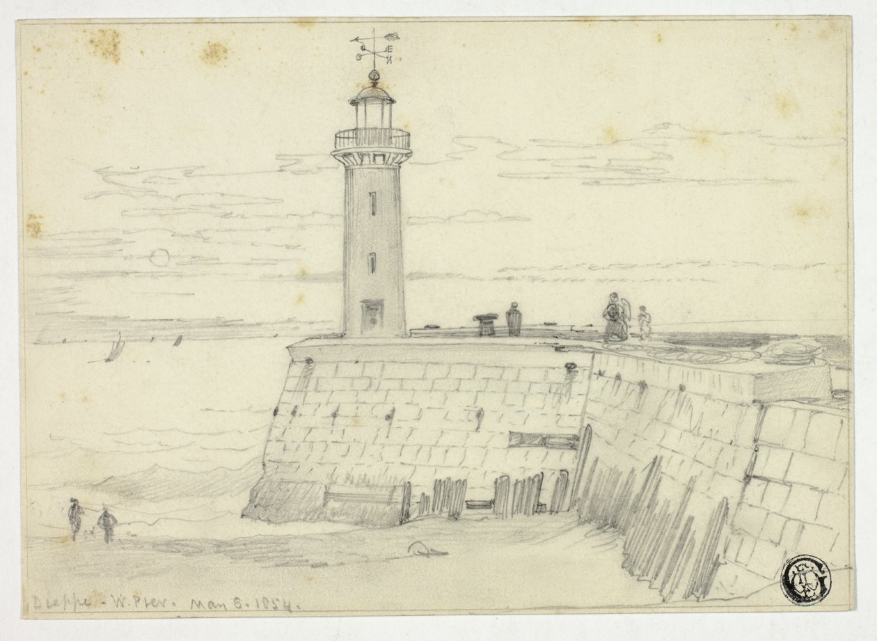 Dieppe, Westelijke Pier door Edward William Cooke