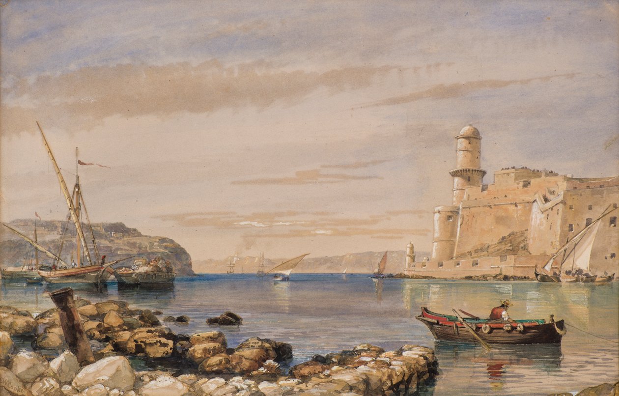 Fort en Haven door Edward William Cooke