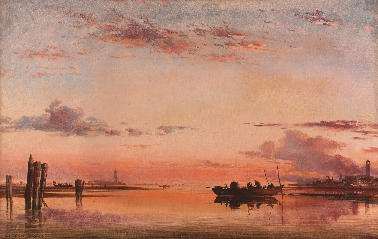 Santa Maria della Salute, Venetië: Avond door Edward William Cooke
