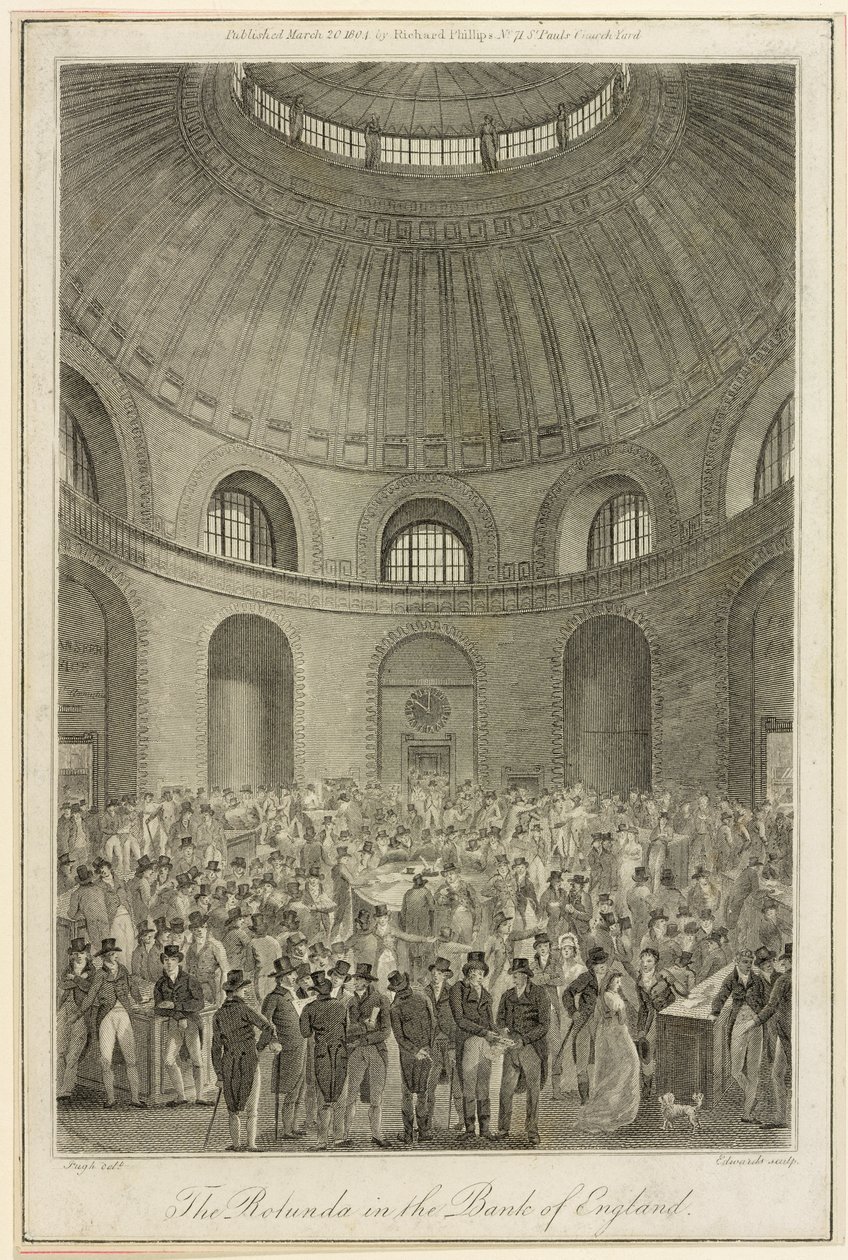 Rotunda bij de Bank of England, 1804 door Edwards