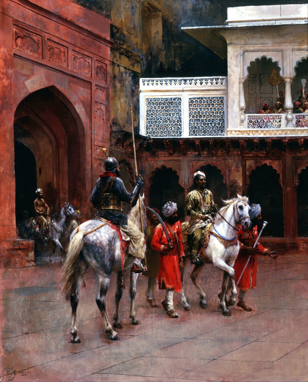Indiase prins, paleis van Agra door Edwin Lord Weeks