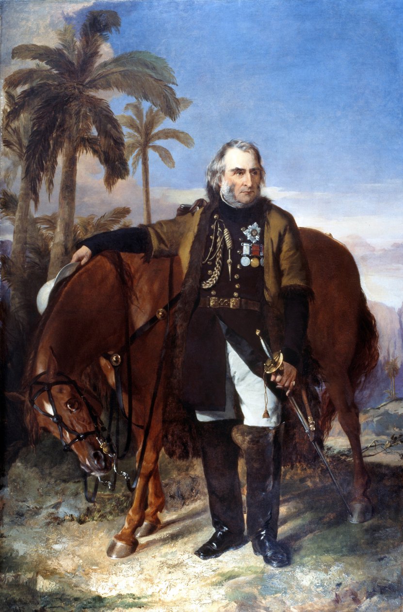 Luitenant-generaal Sir Charles Napier en zijn Arabische charger Red Rover door Edwin Williams