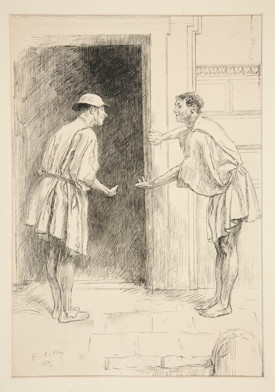 Dromio van Efeze door Edwin Austin Abbey