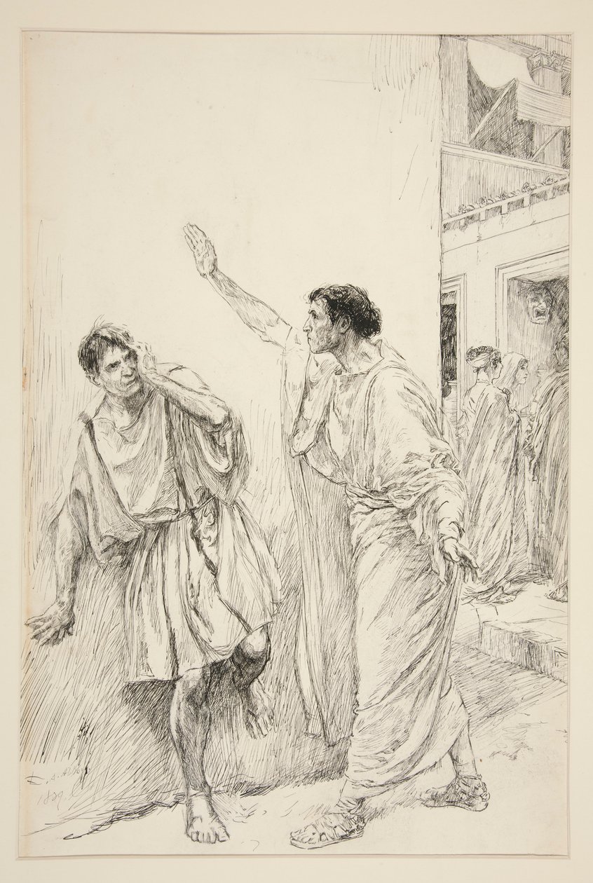 Dromio van Efeze door Edwin Austin Abbey