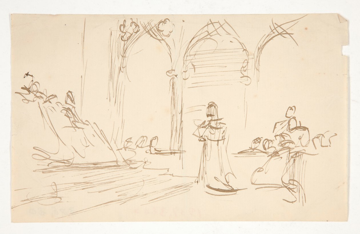 Vroege studie voor door Edwin Austin Abbey