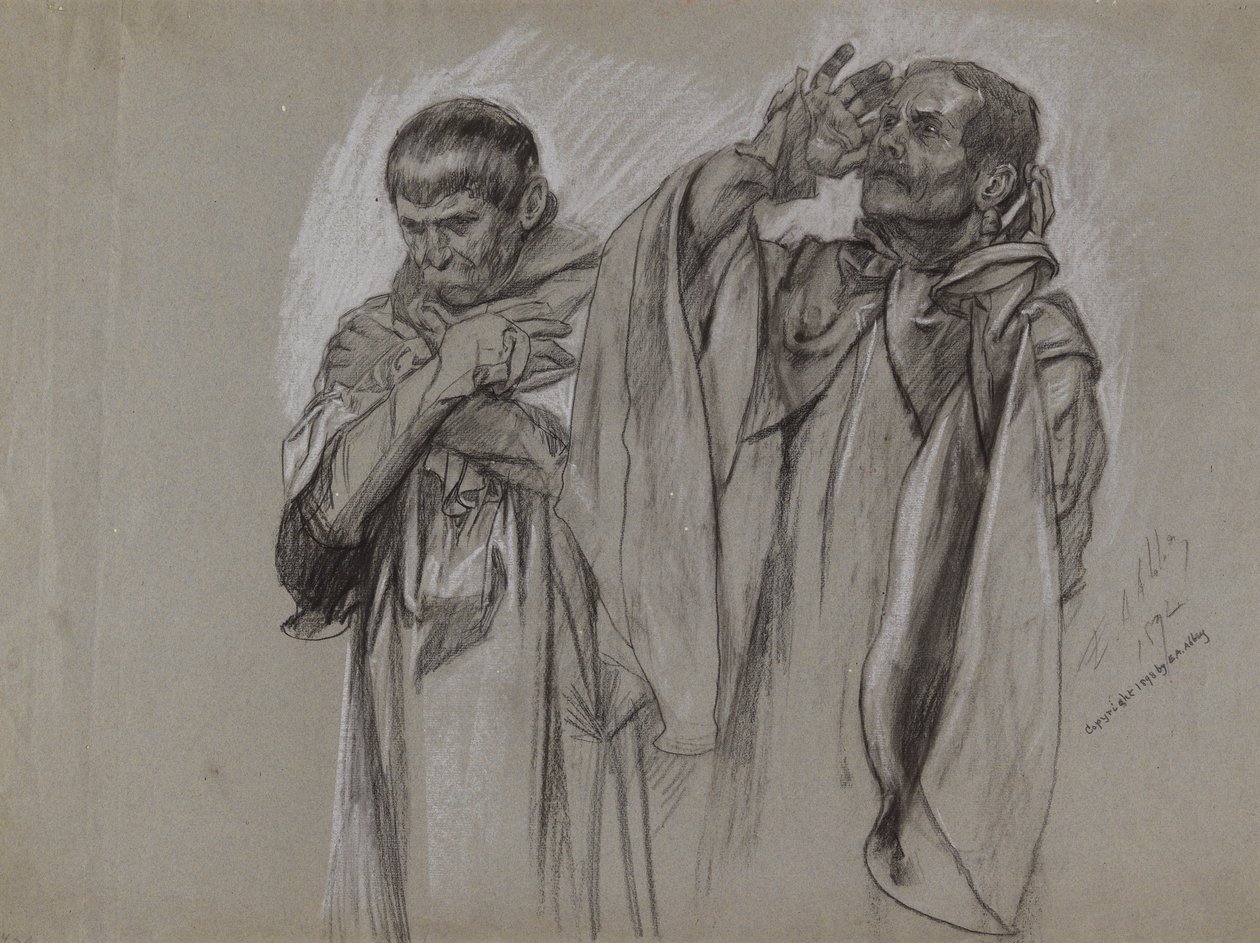 Figurenstudie voor door Edwin Austin Abbey