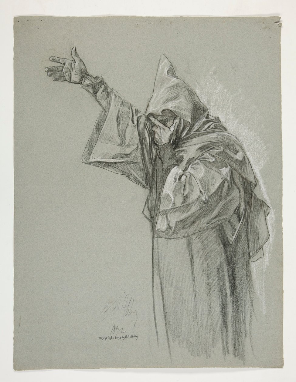 Figurenstudie voor Koning Arthur door Edwin Austin Abbey