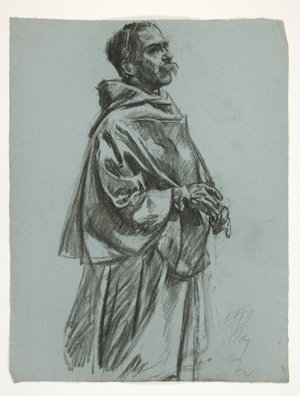 Figurenstudie voor Koning Arthur door Edwin Austin Abbey