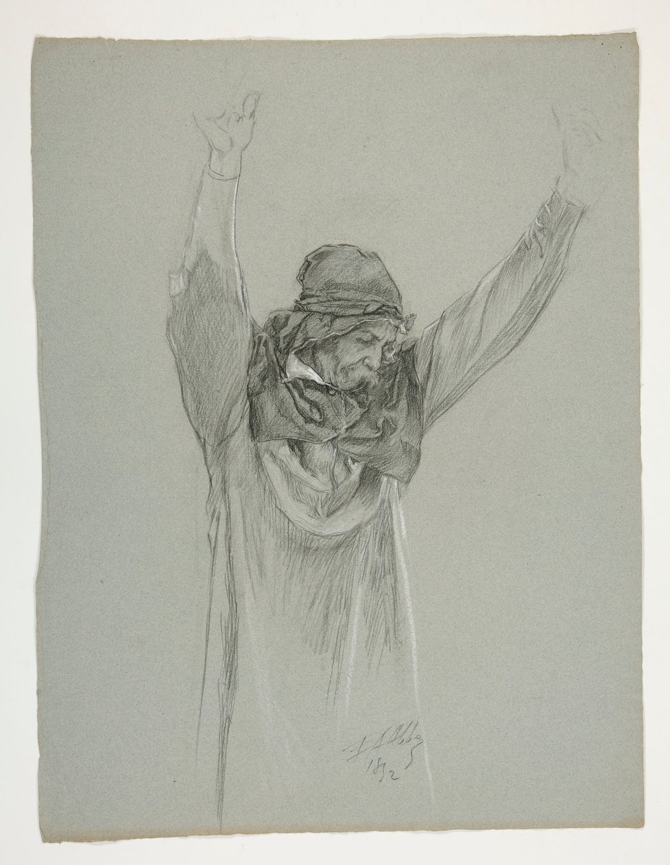 Figurenstudie voor Koning Arthur door Edwin Austin Abbey