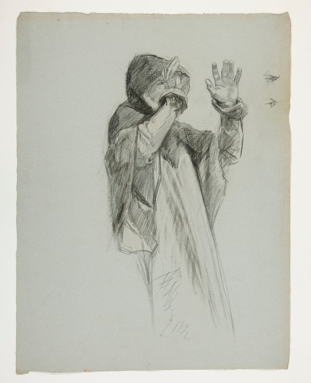 Figuurstudie voor Koning Arthur door Edwin Austin Abbey
