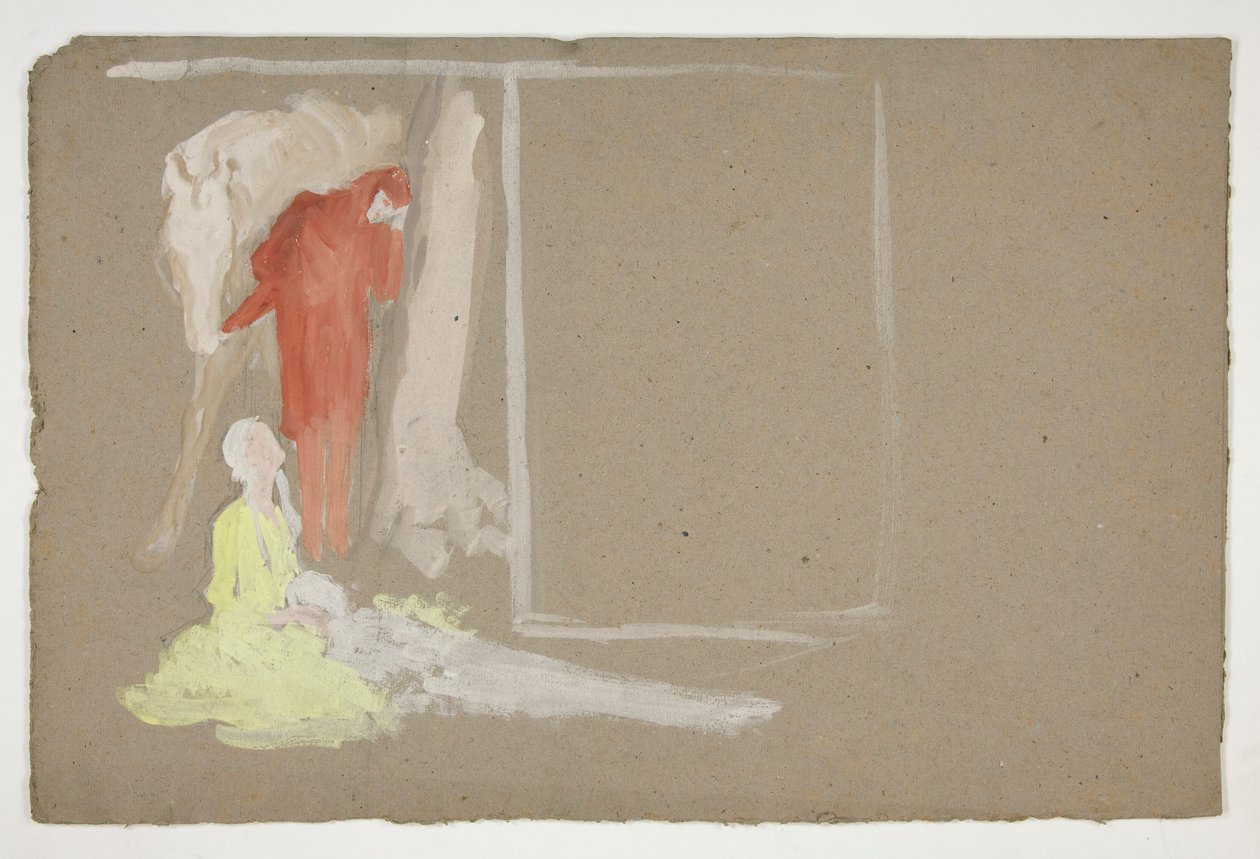 Groep figuren (onbekende illustratie) door Edwin Austin Abbey