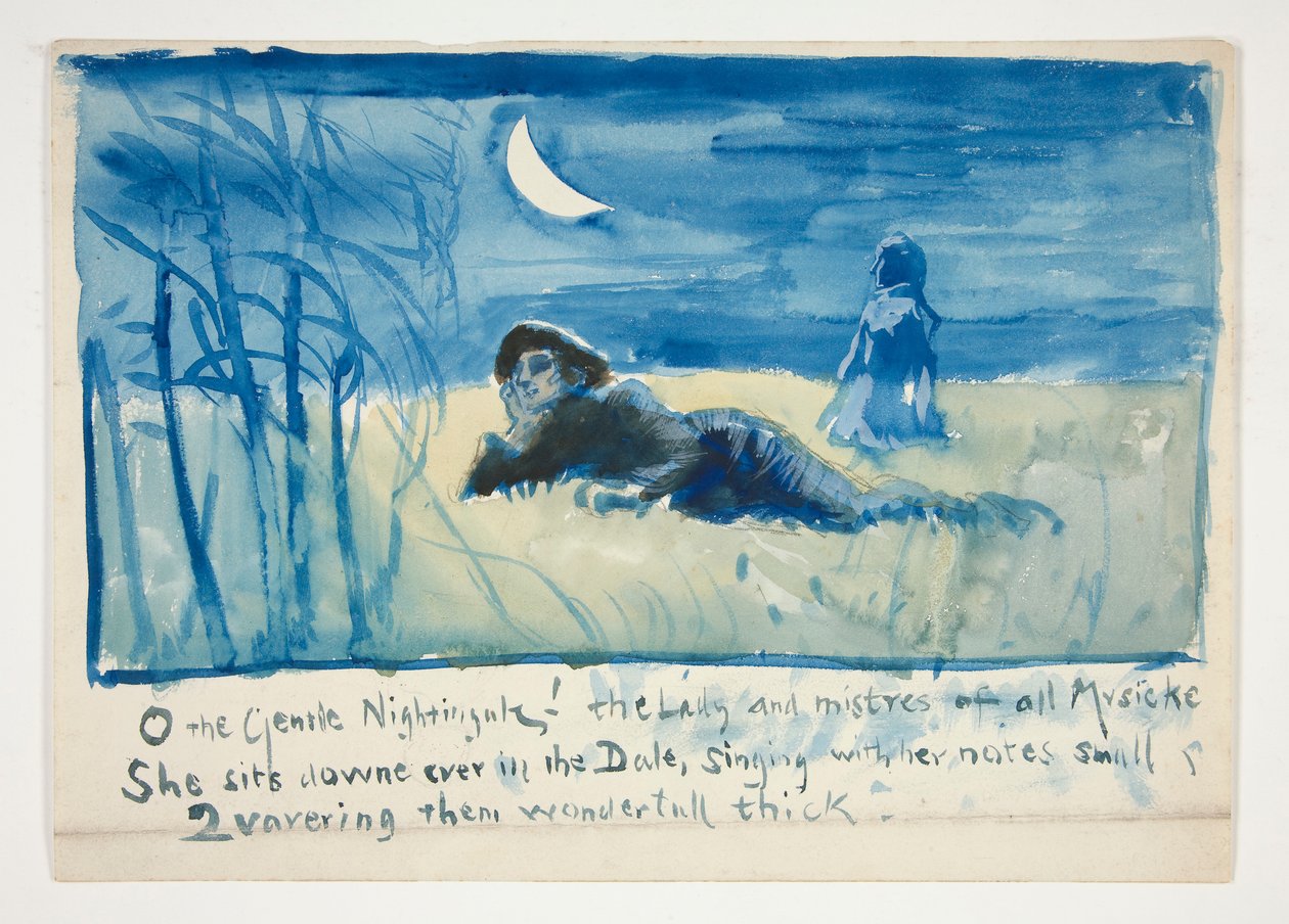 Schets voor door Edwin Austin Abbey