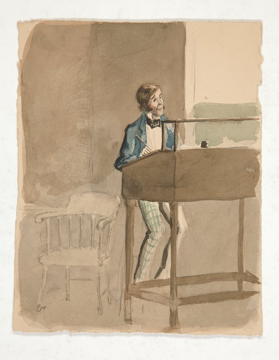 Schets voor Charles Dickens door Edwin Austin Abbey