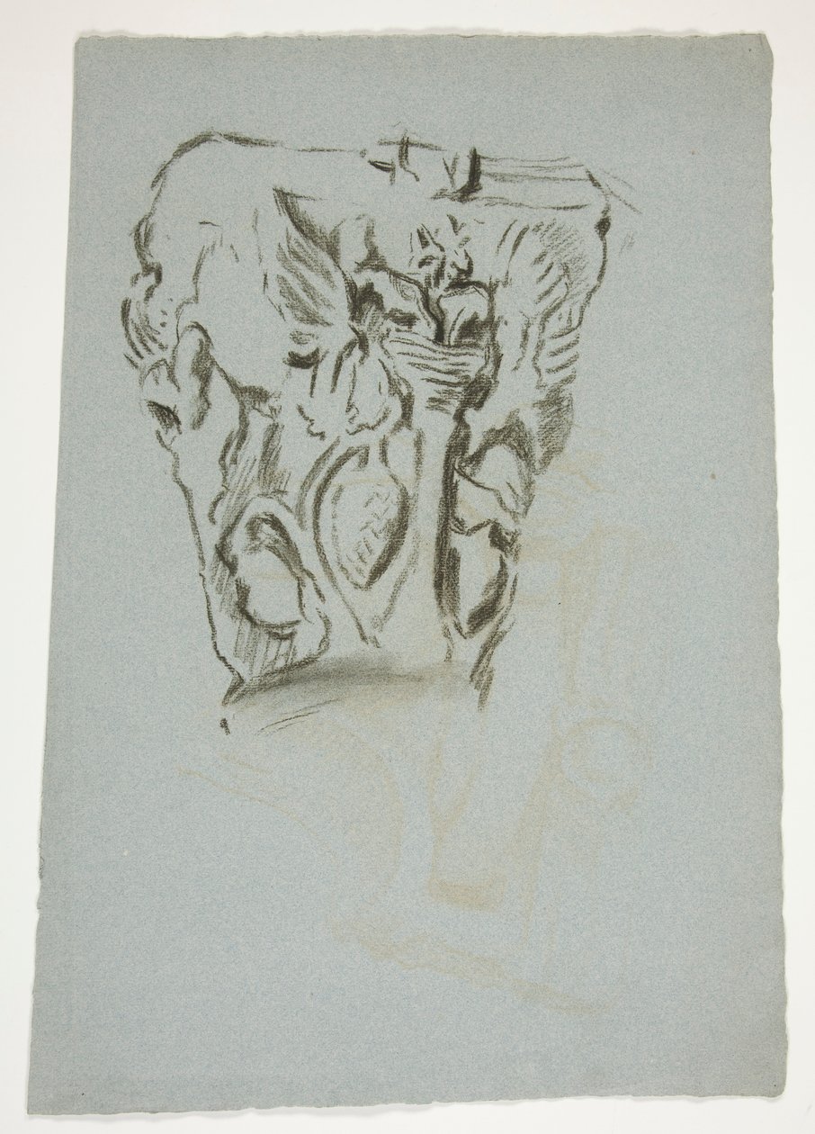 Schets van een kapiteel door Edwin Austin Abbey
