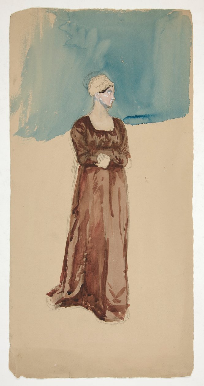Schets van een vrouw - niet geïdentificeerd door Edwin Austin Abbey