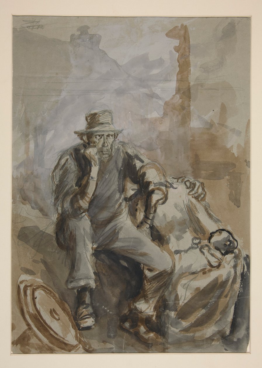 Studie voor door Edwin Austin Abbey