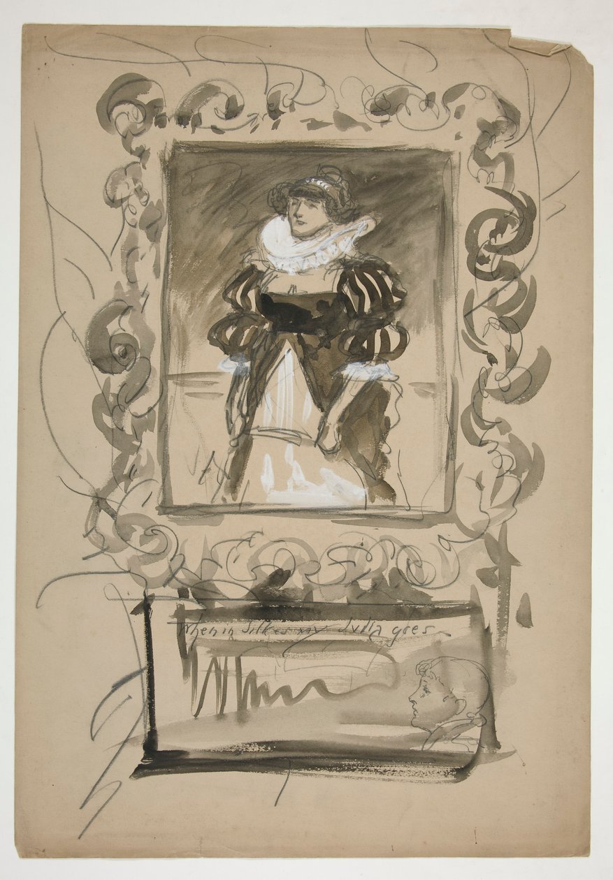 Studie voor door Edwin Austin Abbey