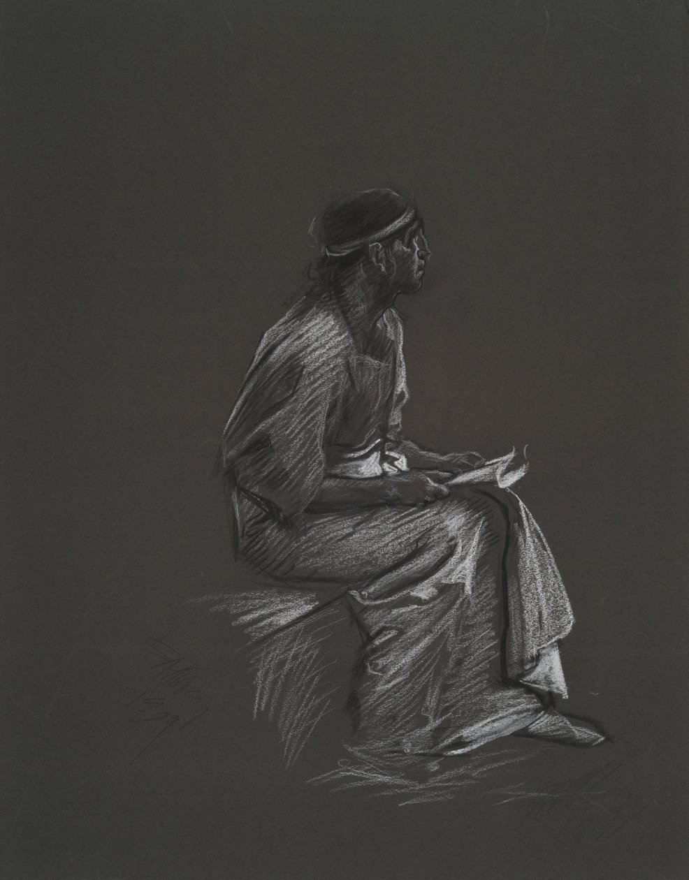 Studie voor door Edwin Austin Abbey