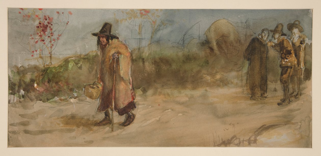 Studie voor door Edwin Austin Abbey