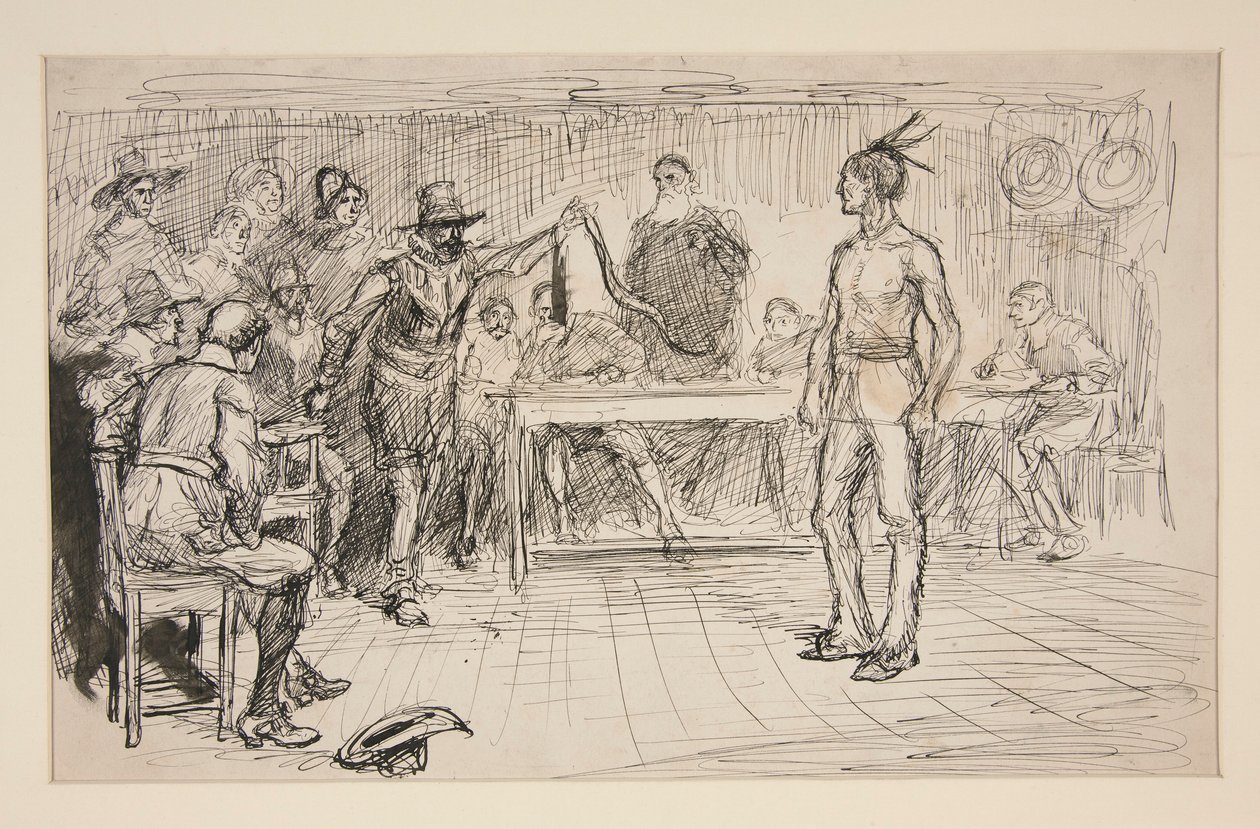 Studie voor Miles Standish door Edwin Austin Abbey