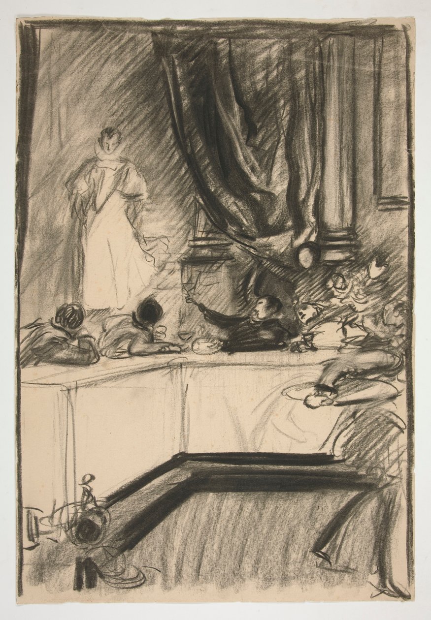 Studie voor Petruchio en Katharina door Edwin Austin Abbey