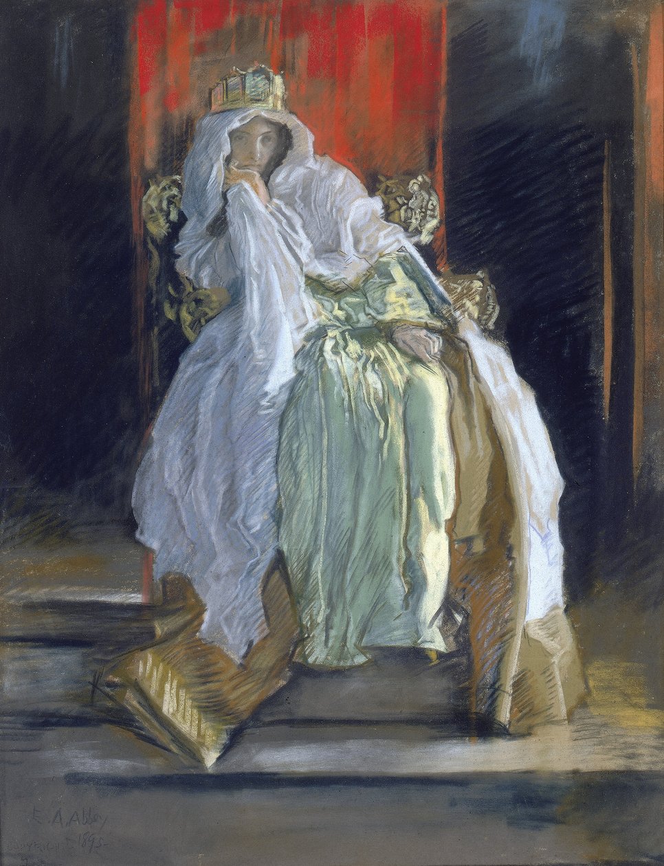 The Queen in "Hamlet" door Edwin Austin Abbey