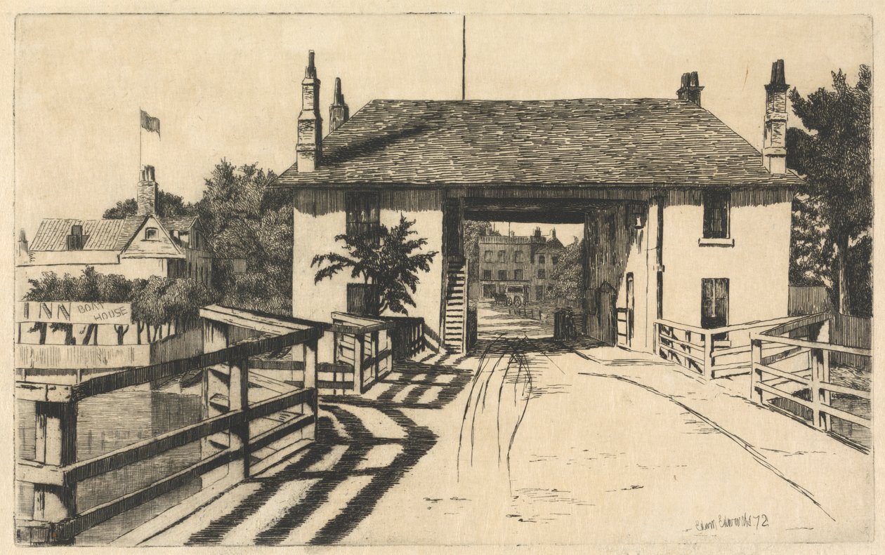 Fulham Bridge Tavern door Edwin Edwards