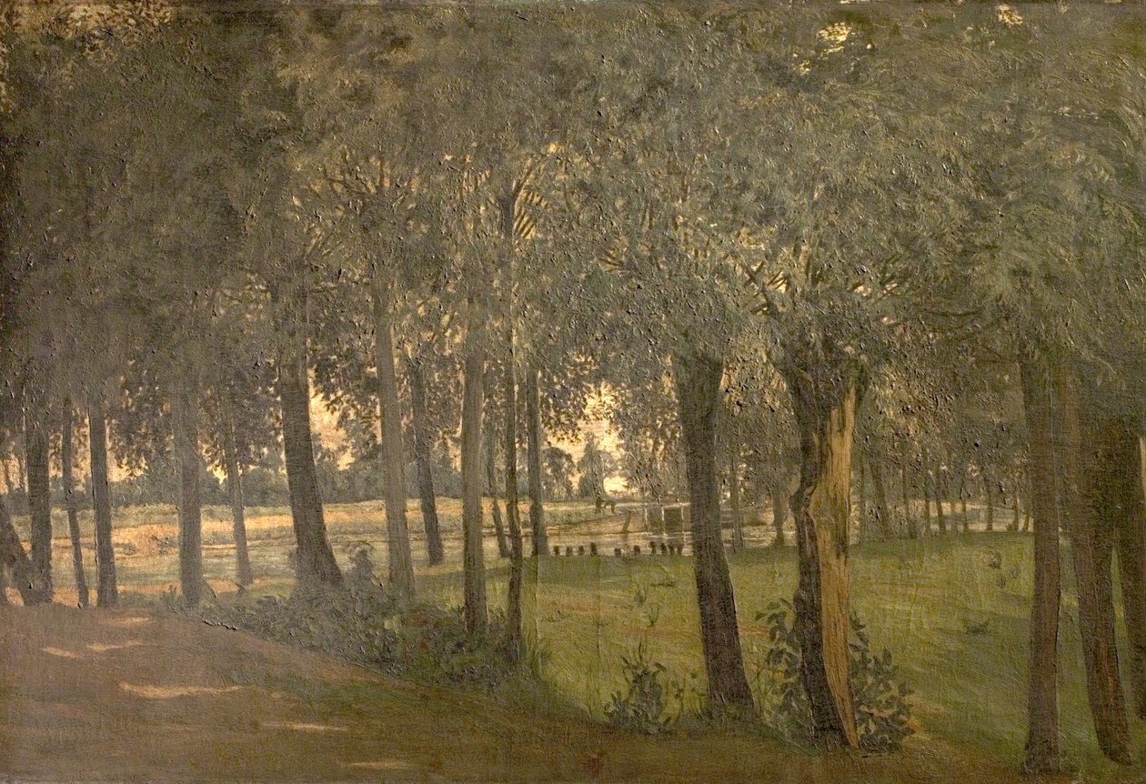 Onder de wilgen, Sunbury-on-Thames, Middlesex door Edwin Edwards
