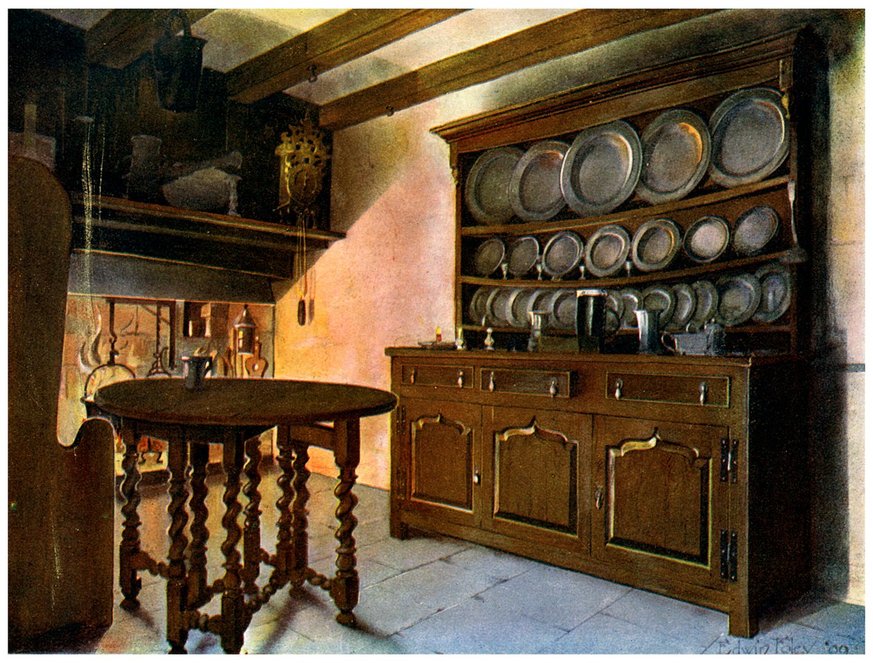 Eikenhouten Welsh dressoir door Edwin Foley