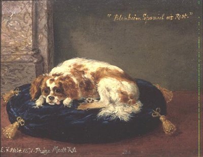 Blenheim Spaniël in Rust door Edwin Frederick Holt