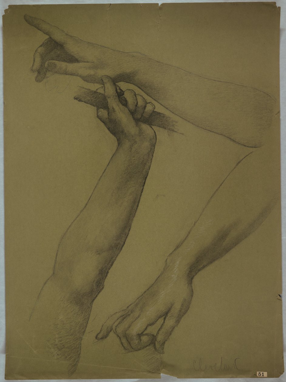 Drie Studies van Armen door Edwin Howland Blashfield