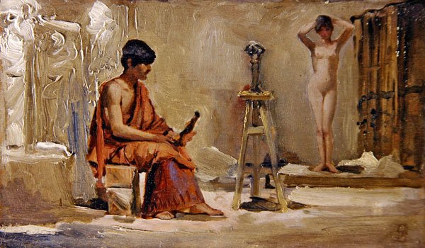 Het Model van de Kunstenaar door Edwin Longsden Long