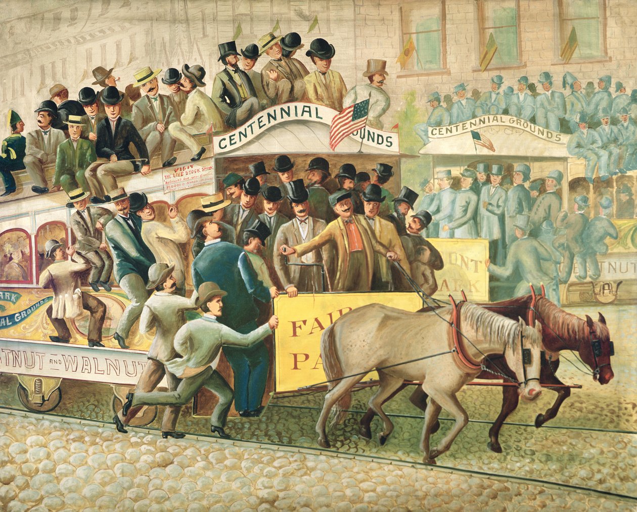 Straatvervoer tijdens de Centennial door Edwin S. Haley