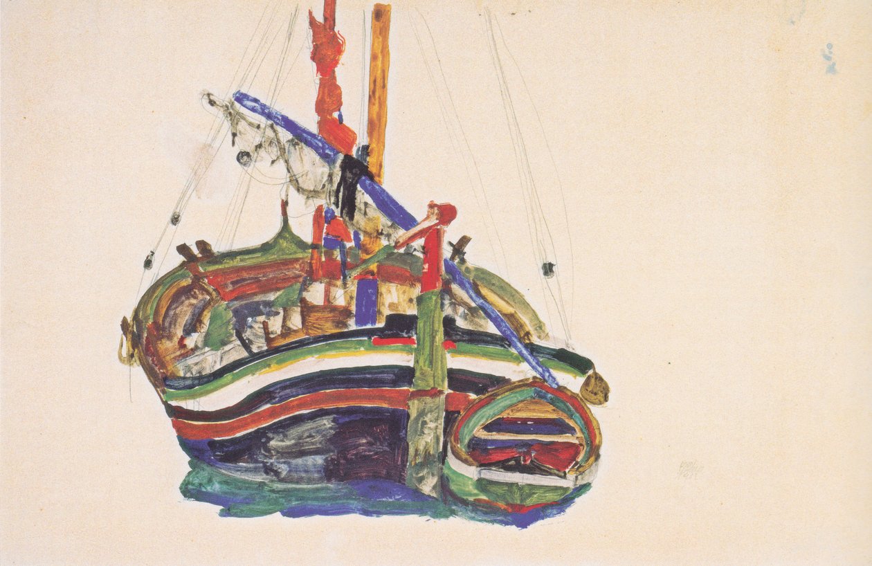 Triestiner vissersboot door Egon Schiele