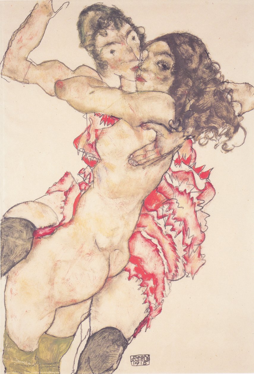 Twee vriendinnen door Egon Schiele