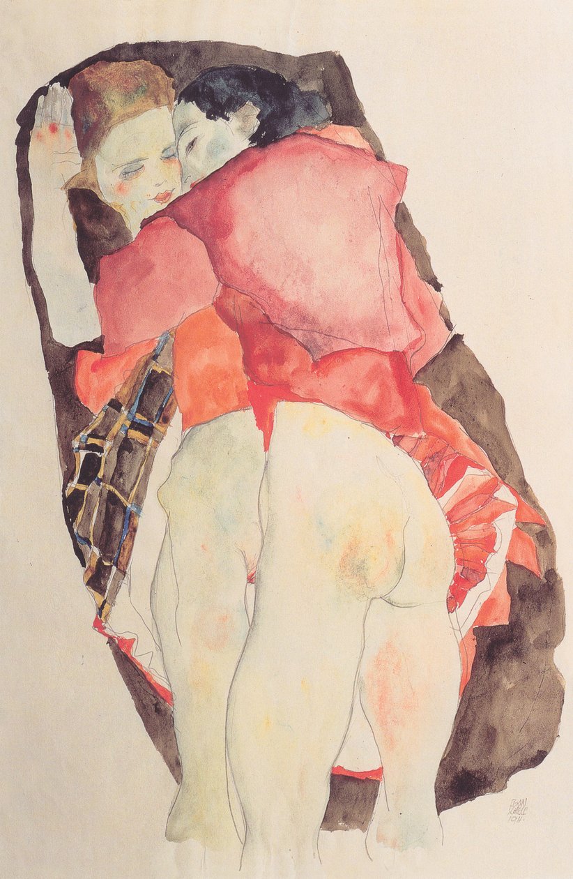 Twee Meisjes door Egon Schiele