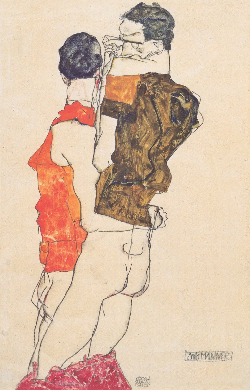 Twee Mannen door Egon Schiele