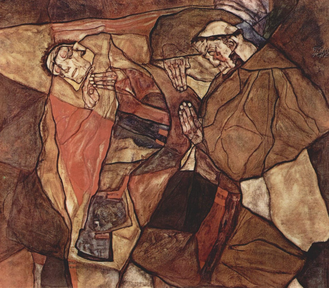Agonie (De Doodsstrijd) door Egon Schiele