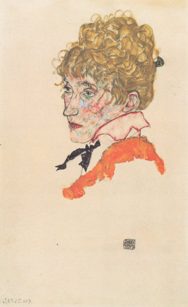 Portret van Edith Schiele door Egon Schiele