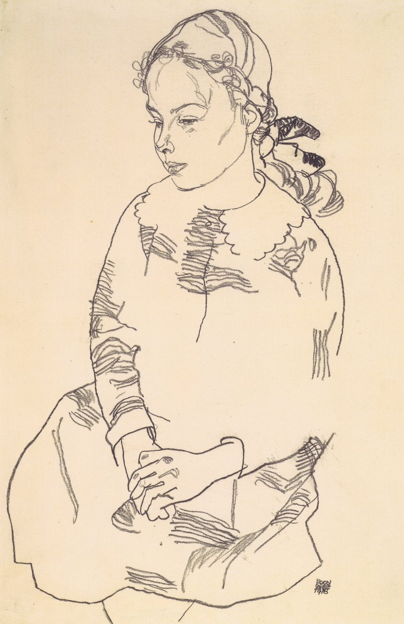 Portret van Eva Steiner door Egon Schiele